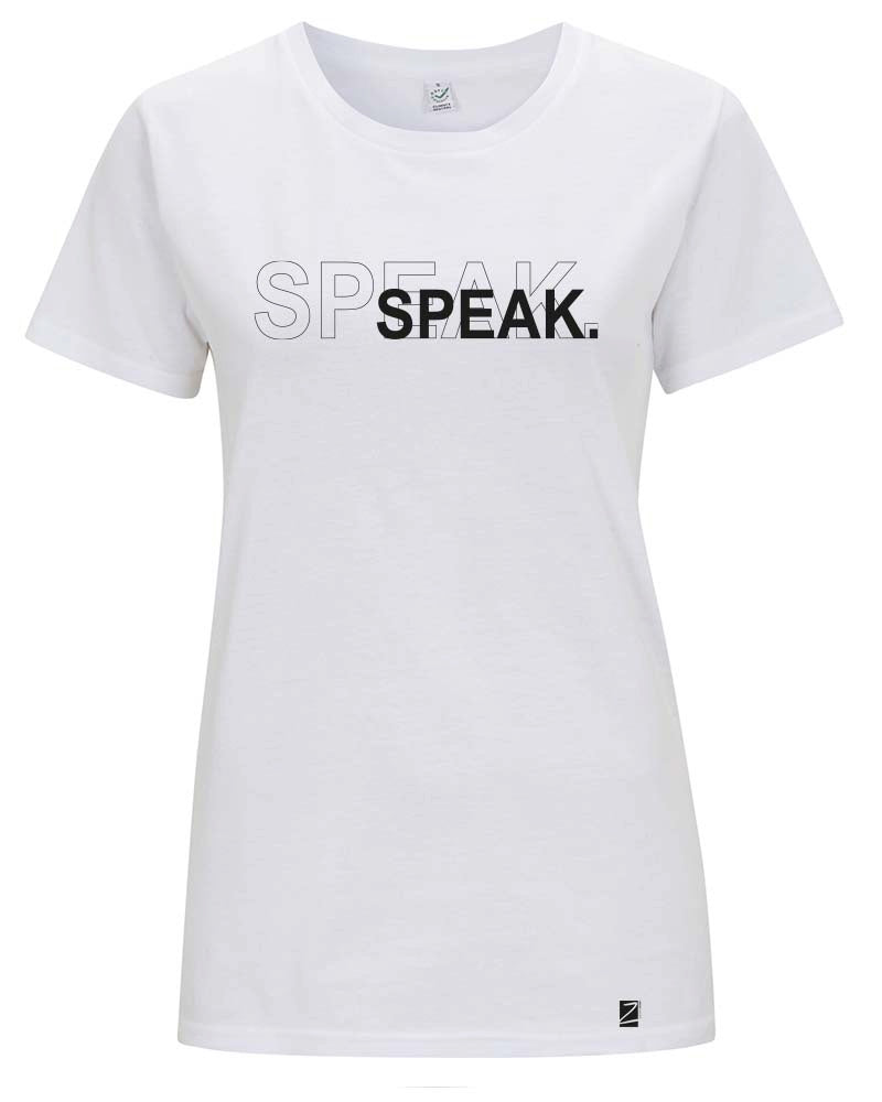 shirt | speak | white