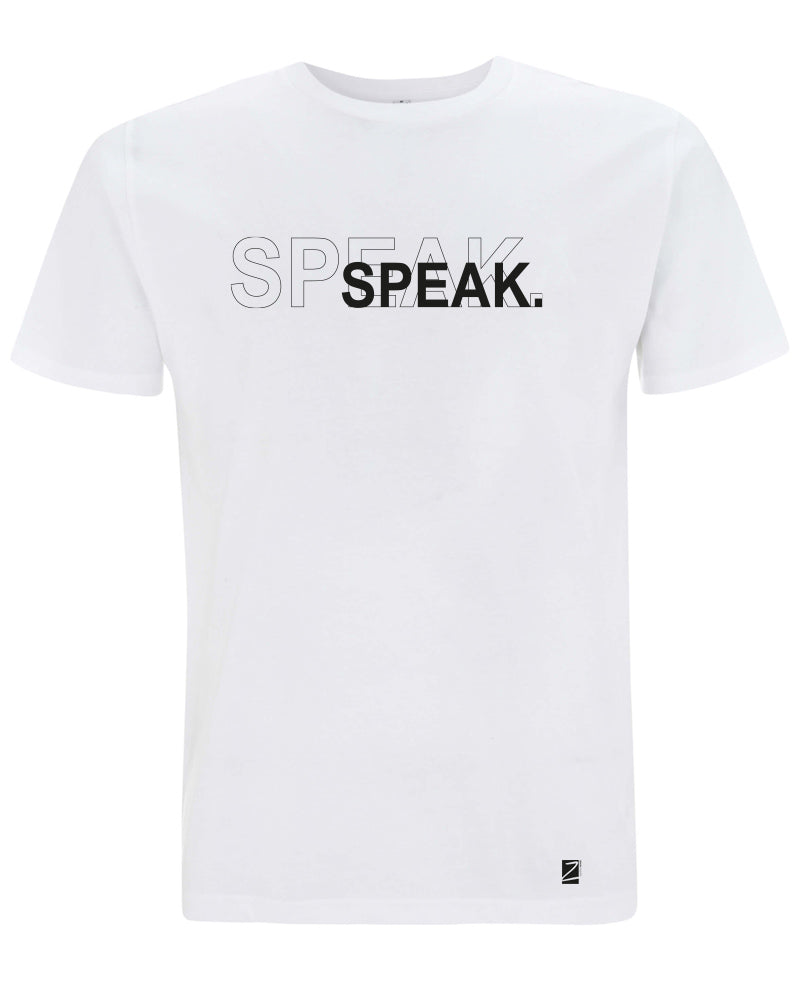 shirt | speak | white